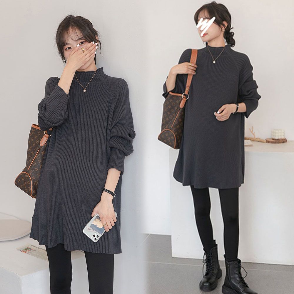 Casual pregnant women sweater female autumn 2022 long sleeve loose sweater winter pregnant knit ladies sweater